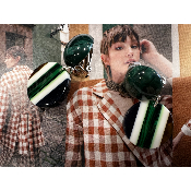 Boucles Oreilles clips vert Angune
