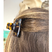 Pince à cheveux en acétate de cellulose marron et noir