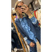 Blazer à fines rayures bleu Sonia