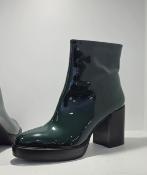 Bottines cuir verte IRIS