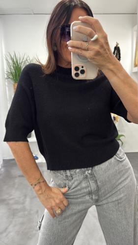 Pull manches courtes noir M3025857 IMPERIAL