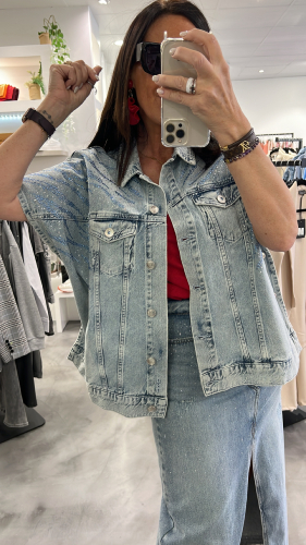 Veste en jean à strass 053-229904 BSB