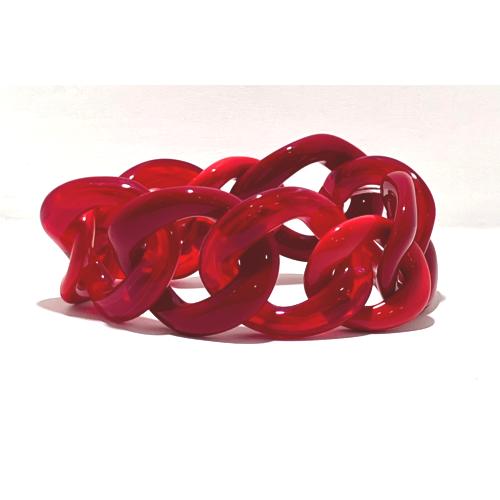 Bracelet maillons à enfiler rouge et corail