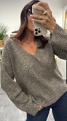 Pull taupe lurex doré SALVADOR GM