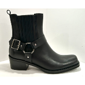 Bottines cuir bout carr noir RG1200