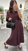 Robe chemise longue bordeaux AFRPKER IMPERIAL