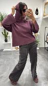 Pull col rond + cache cou amovible bordeaux 054-260004 BSB