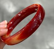 Bracelet jonc rouge orangé