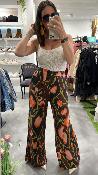 Pantalon fluide imprimée colorée chocolat 053-212025 BSB