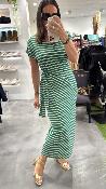 Robe mi longue ligne tennis vert WJU024 NT