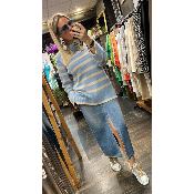 Pull  rayures bleu Cilla