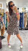 Robe courte fleurie noire WWU033 NT