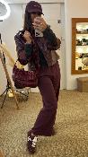 Pantalon fluide uni bordeaux NOBLESSE G&M