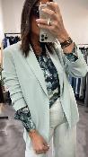 Veste blazer ceinturée bleu M6213G MR