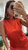 Robe longue fluide orange M2351 MR