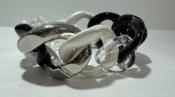 Bracelet maillons à enfiler blanc transparent argent blanc irisé