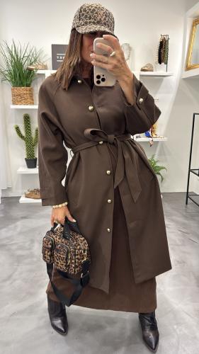 Manteau long chocolat SCOTT GM