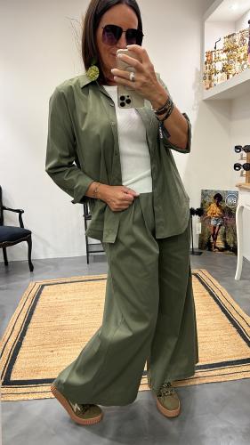 Pantalon coton vert kaki 50540179
