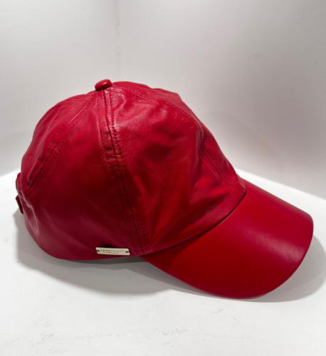 Casquette cuir rouge  SEEBERGER
