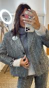 Veste blazer grise et beige VJDF6YATPA DIXIE 