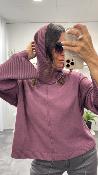 Pull col rond + cache cou amovible bordeaux 054-260004 BSB