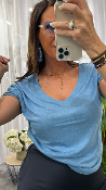 Tee shirt bleu clair réversible WJU020 NT