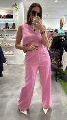 Pantalon large rose Pierre 