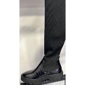 Bottes cuissardes chaussettes croco noir BT2474