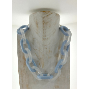 Collier maillons bleu et translucide 