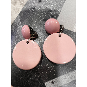 Boucles Oreilles clips rose poudrée Rosa