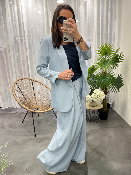 Veste blazer fluide bleu 50985209