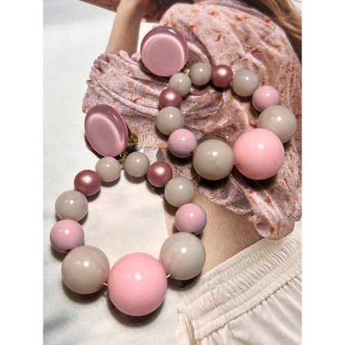 Boucles Oreilles Bastilles rose clair
