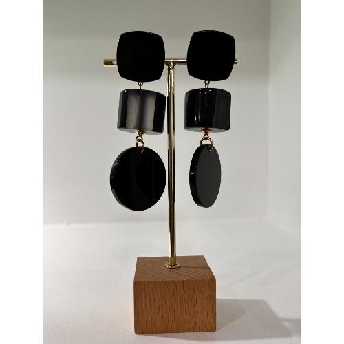 Boucles Oreilles Laura noir