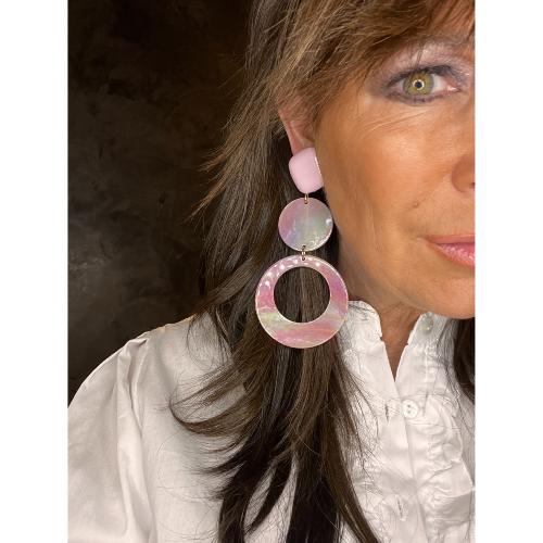 Boucles Oreilles rose