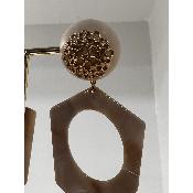 Boucles Oreilles Oriane acéate ivoire et doré