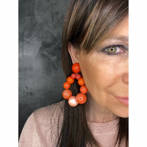 Boucles Oreilles Bastilles orange