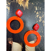 Boucles Oreilles clips orange Noa