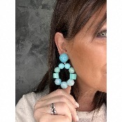 Boucles Oreilles bastilles bleu turquoise