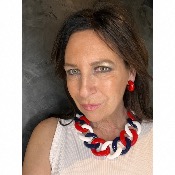Collier gros maillons bleu blanc rouge