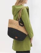 Sac panier bicolore anse bois WBU022 NT