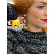Boucles Oreilles  perles dorées