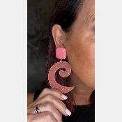 Boucles Oreilles  Cosmos rose miroir