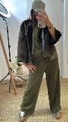 Manteau en velours vert M6241G MR