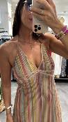 Robe longue en maille multicolore M2392A MR