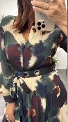 Robe longue imprimée bordeaux ALOQYAICA DIXIE