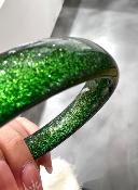 Bracelet petit jonc vert pailleté