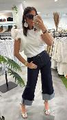 Top manches bouffantes blanc M37F0176 SOUVENIR 