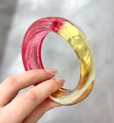 Bracelet jonc rose et jaune 