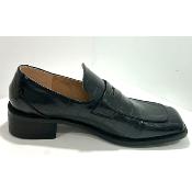 Mocassin noir CROCO MO2323