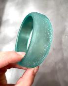 Bracelet jonc bleu givré